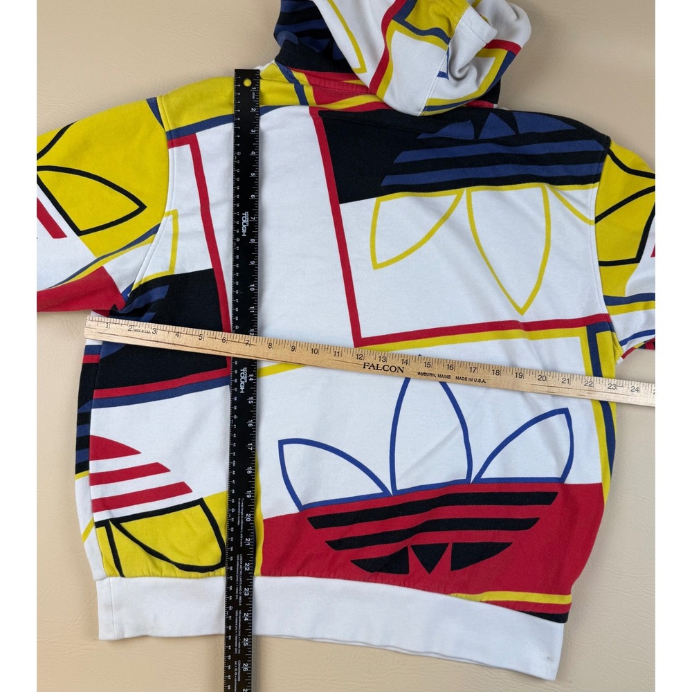 Streetwear Graphic Hoodie Cotton Blend Colorblock Trefoil Med Adidas - Picture 8 of 11